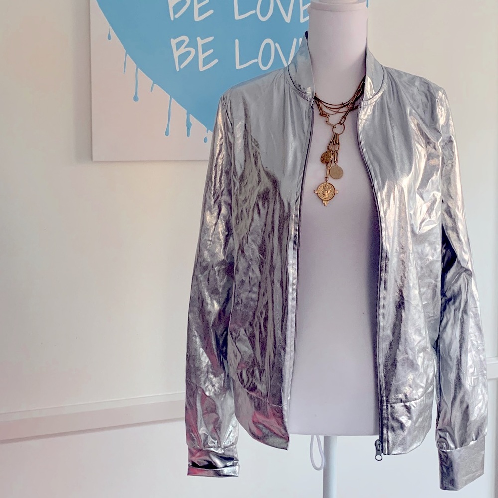 Silver bomber jacket